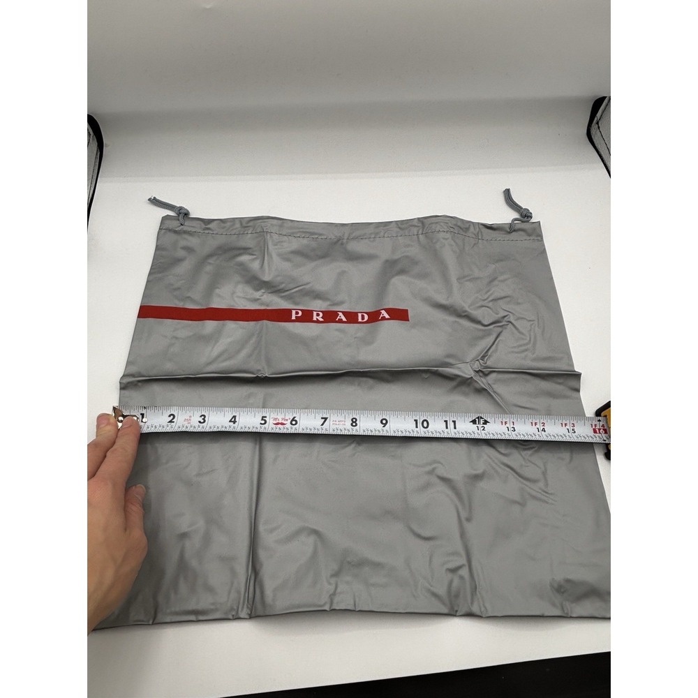 Prada Authentic Nylon Drawstring Dustbag Gray 15.… - image 3